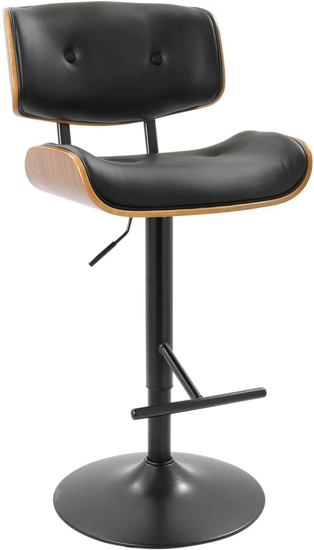 Lombardi Black Adjustable Bar Stool