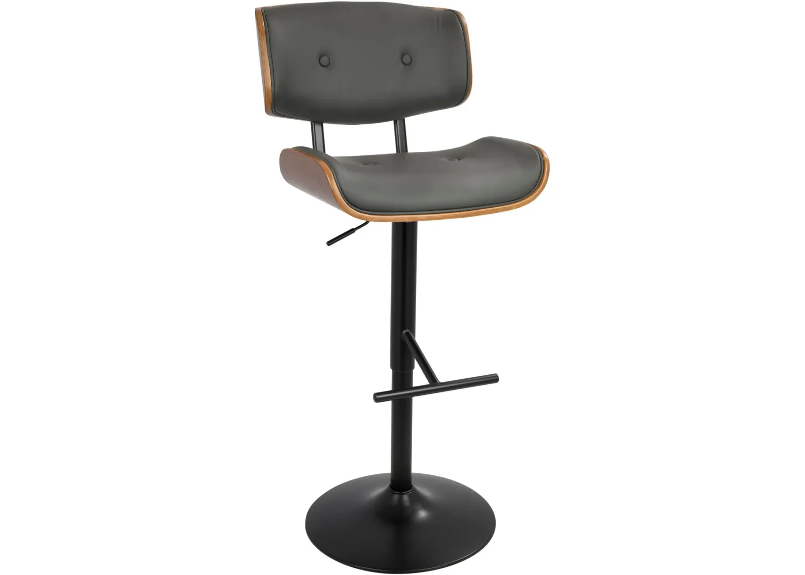 Lombardi Gray Adjustable Bar Stool