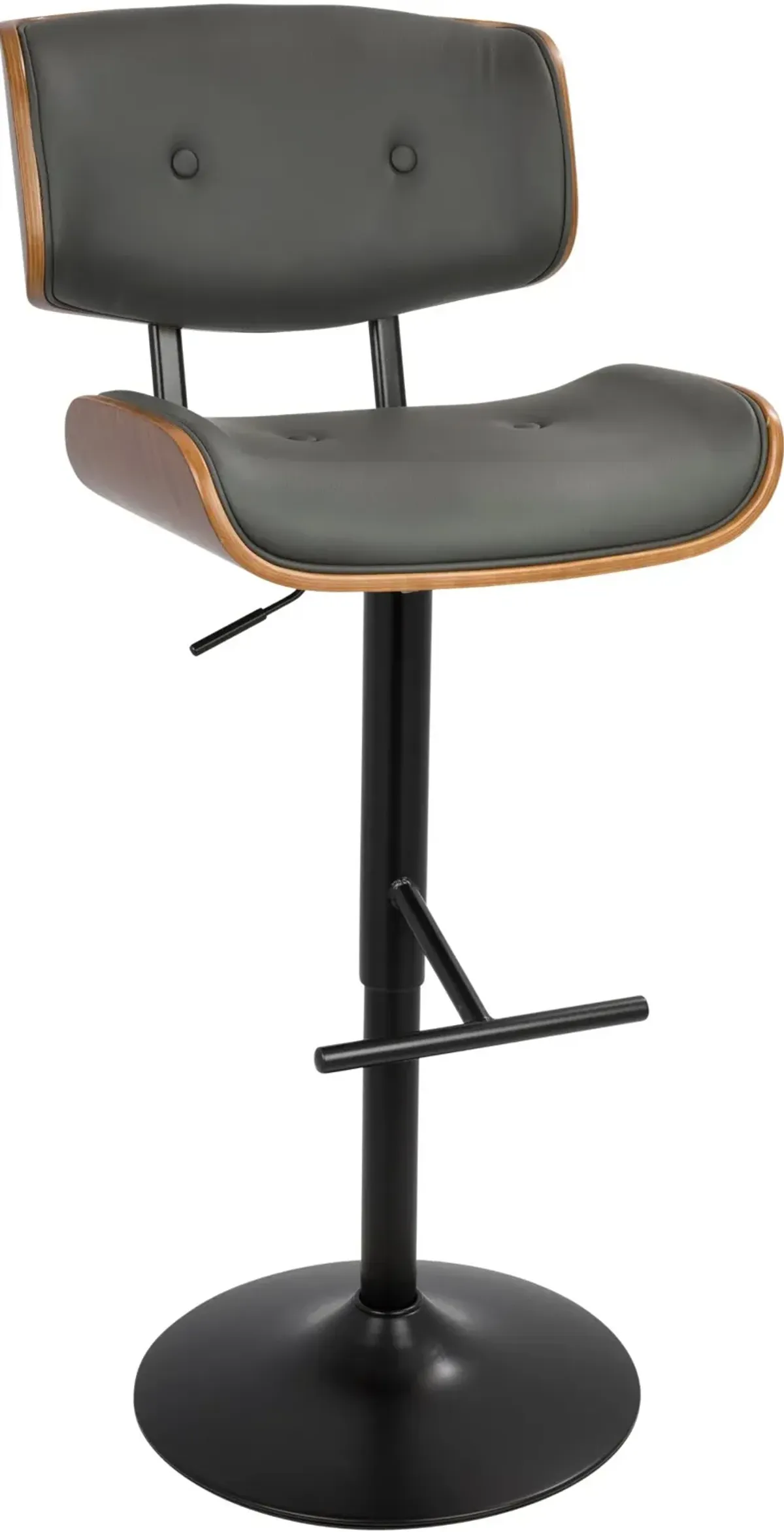 Lombardi Gray Adjustable Bar Stool