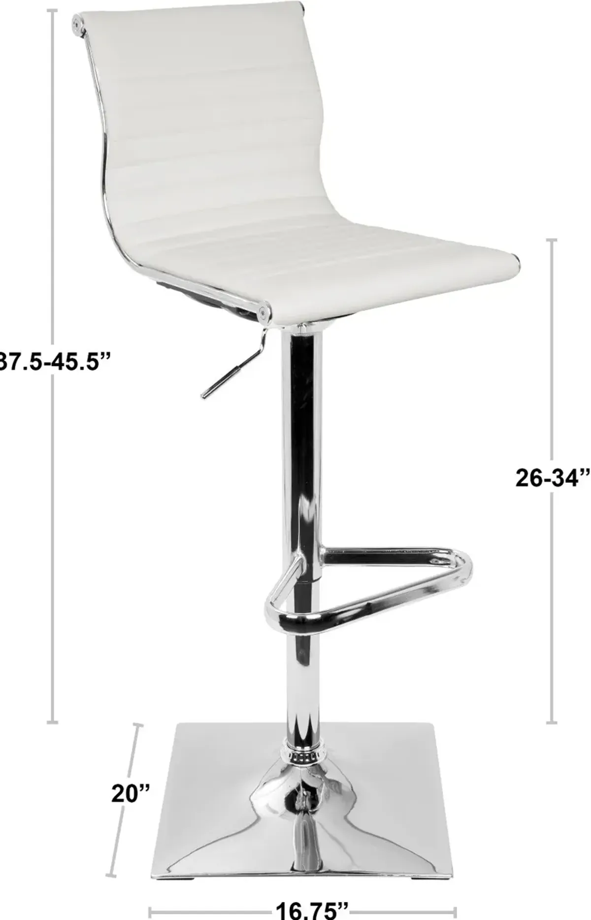 Master Contemporary Gray & Chrome Adjustable Bar Stool