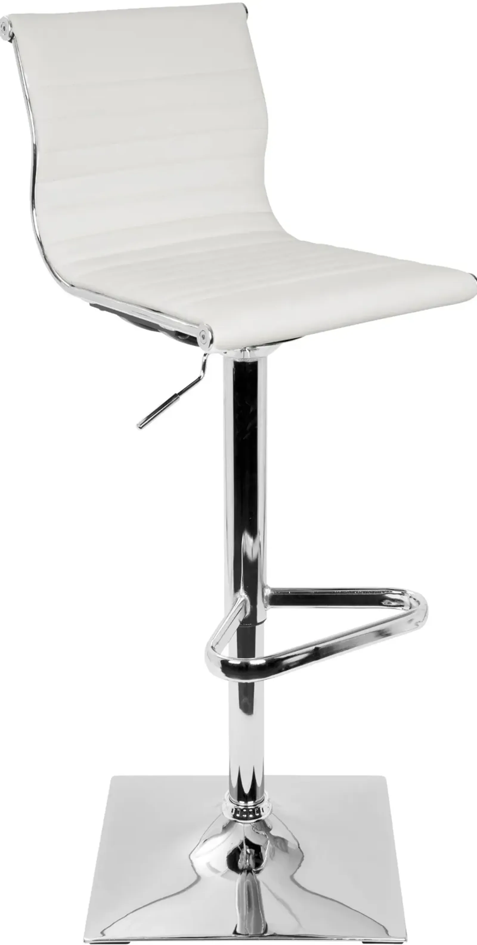 Master White & Chrome Adjustable Bar Stool