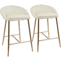 Contemporary Glam Cream and Gold 26 Inch Counter Height Stool (Set...