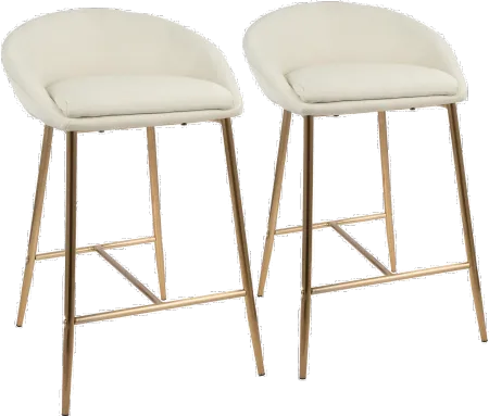 Contemporary Glam Cream and Gold 26 Inch Counter Height Stool (Set...