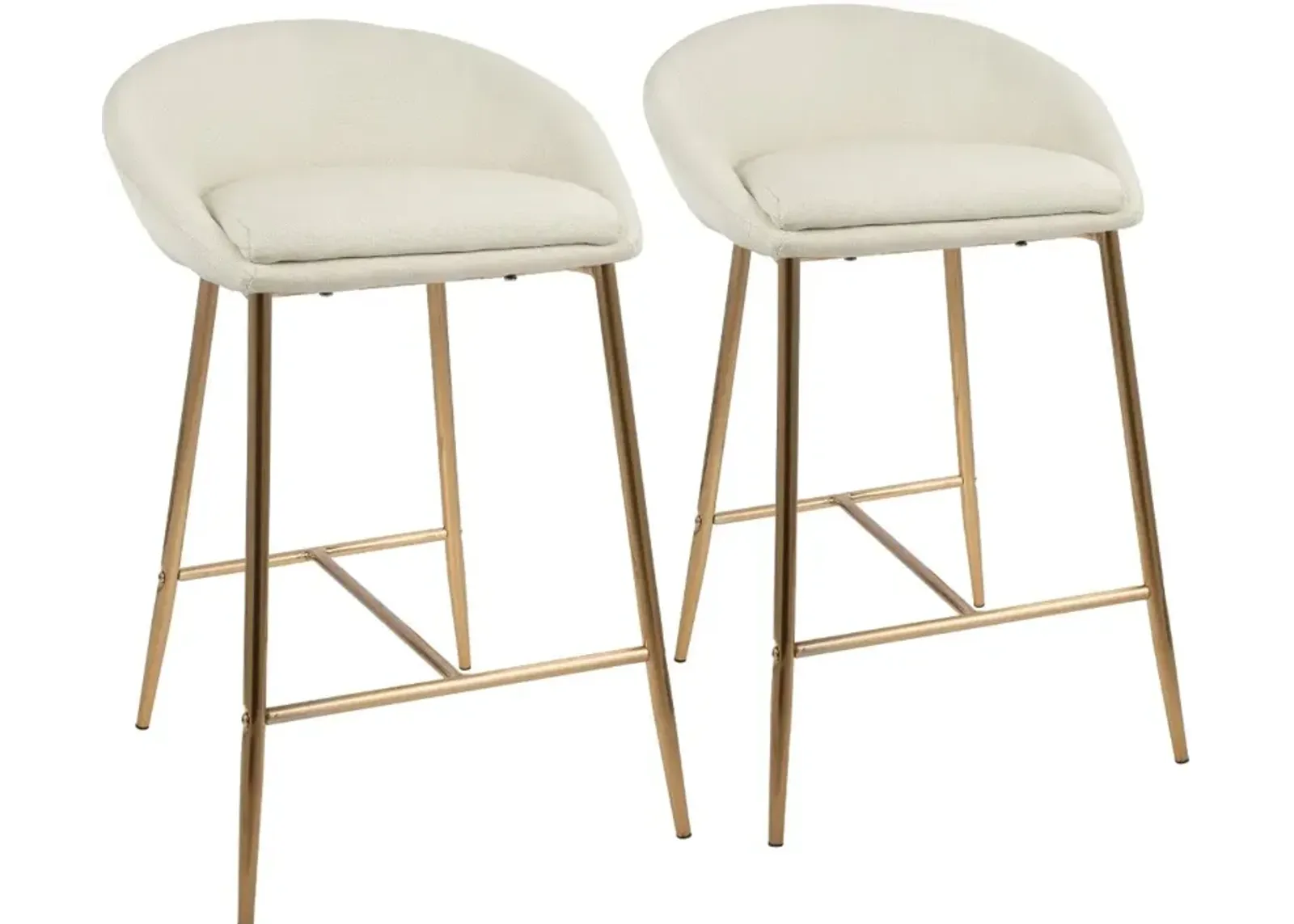 Contemporary Glam Cream and Gold 26 Inch Counter Height Stool (Set...