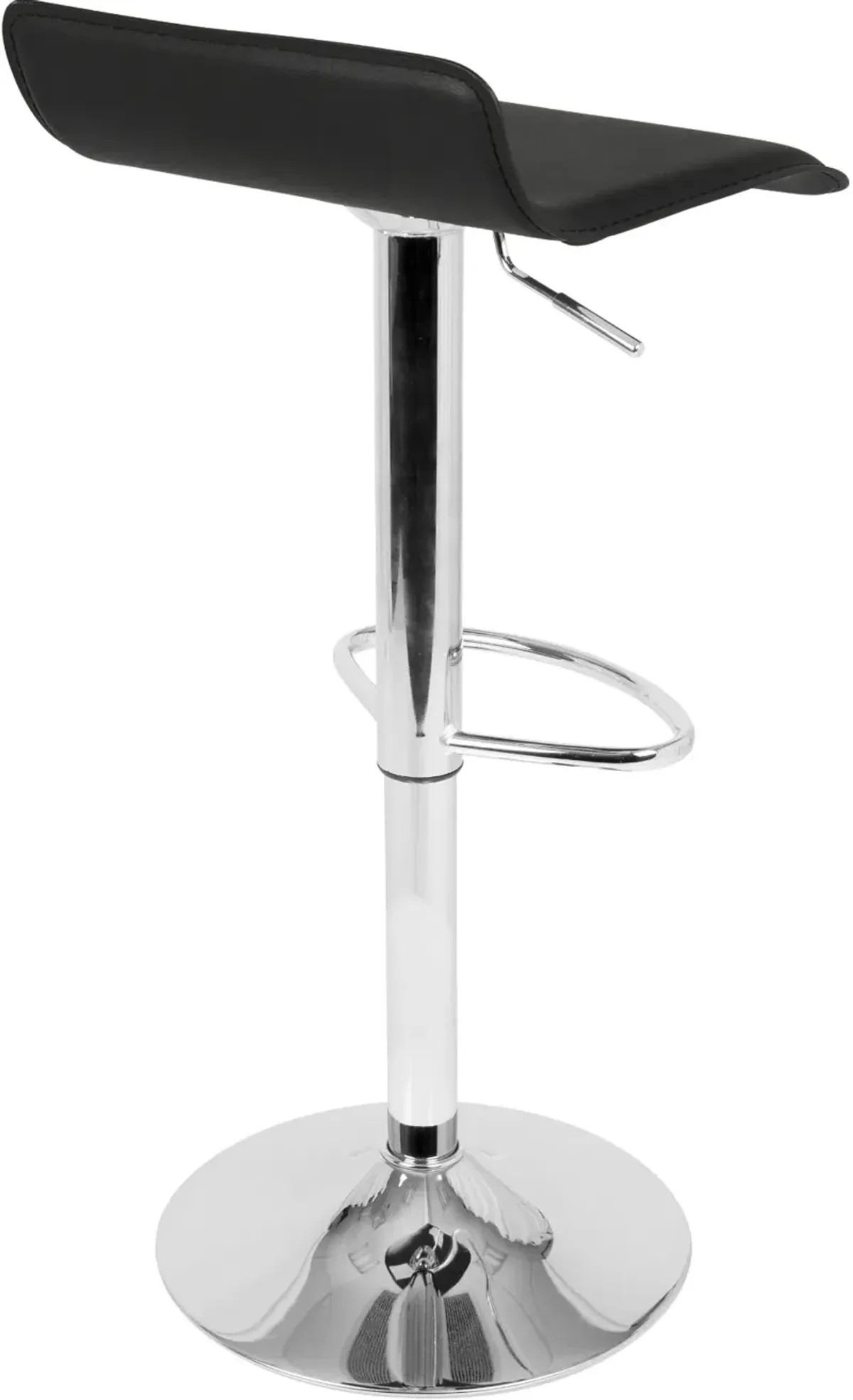 Contemporary Black and Chrome Adjustable Bar Stool (Set of 2) - Ale