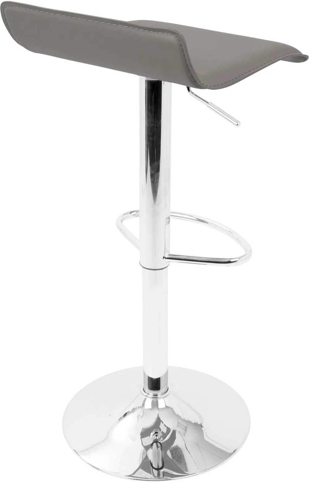 Contemporary Gray and Chrome Adjustable Bar Stool (Set of 2) - Ale