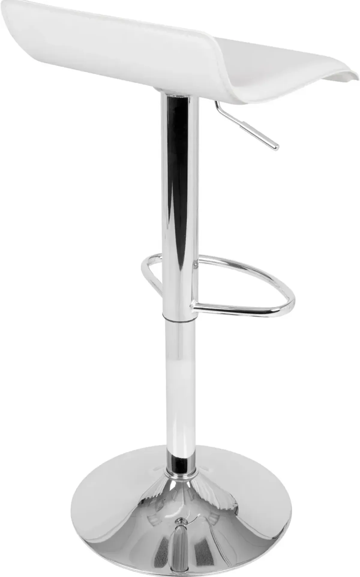 Contemporary White and Chrome Adjustable Bar Stool (Set of 2) - Ale