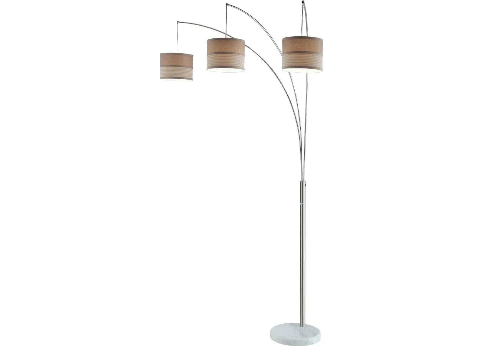 Chrome Arc Floor Lamp with White Marble Base