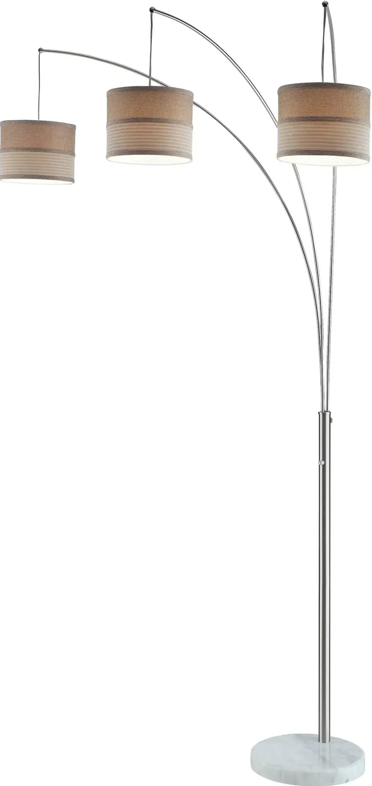 Chrome Arc Floor Lamp with White Marble Base