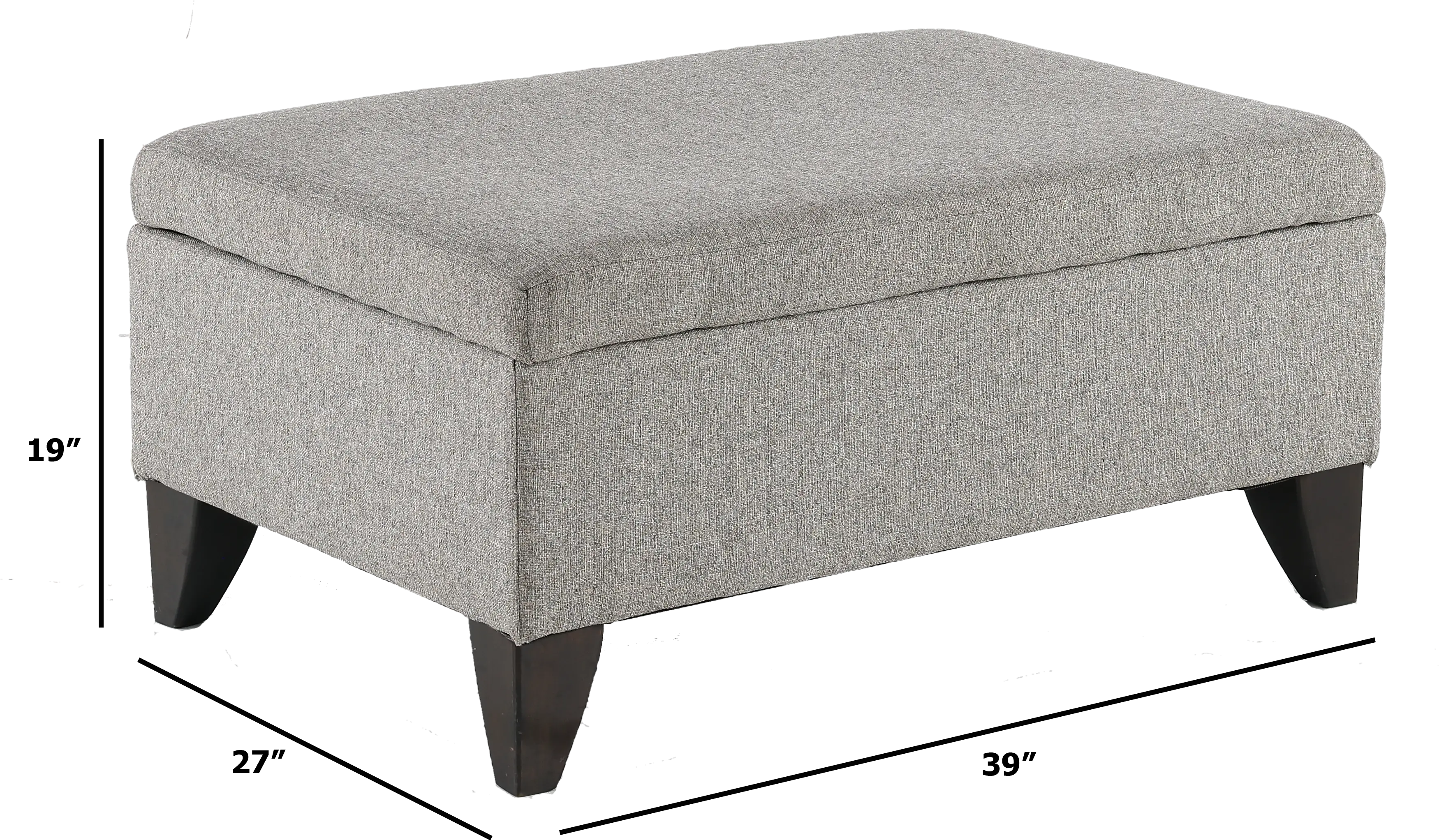 Aquarius Slate Gray Storage Ottoman