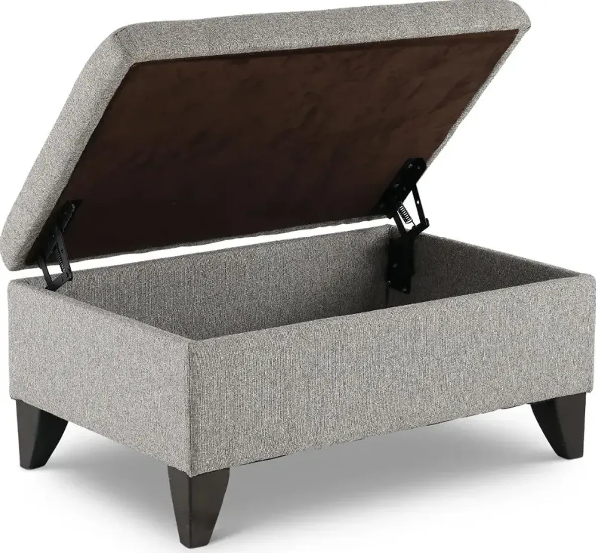 Aquarius Slate Gray Storage Ottoman