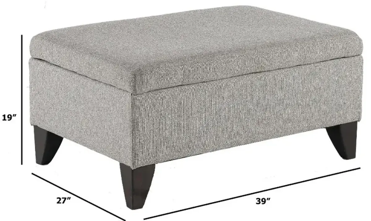 Aquarius Slate Gray Storage Ottoman