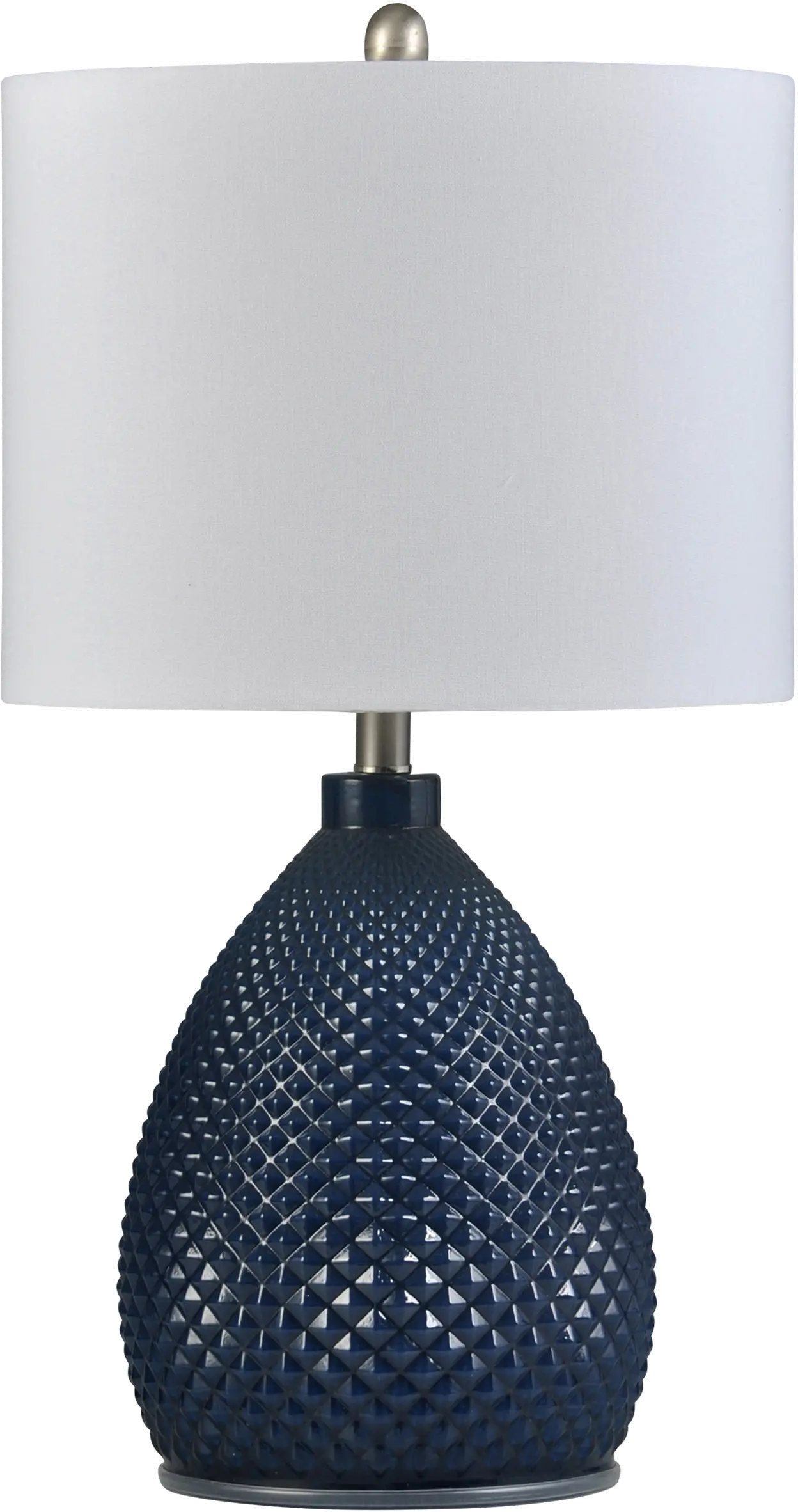 26 Inch Navy Blue Glass Table Lamp