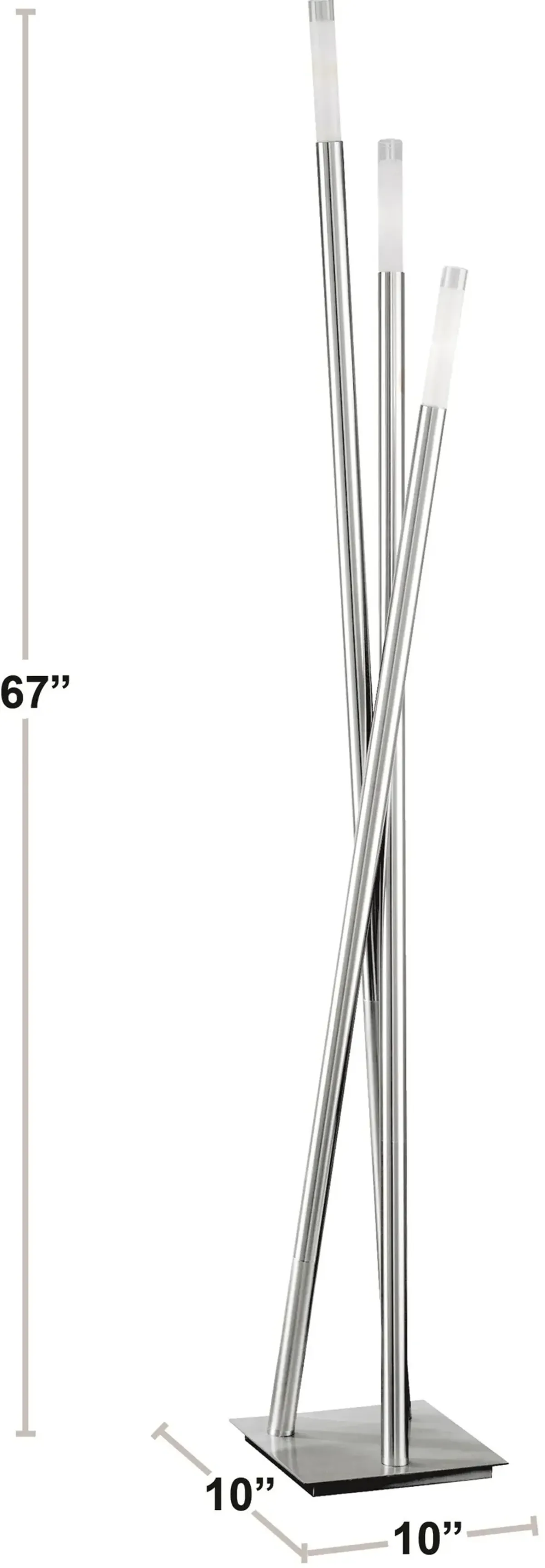 Contemporary Brushed Nickel Floor Lamp - Icicle