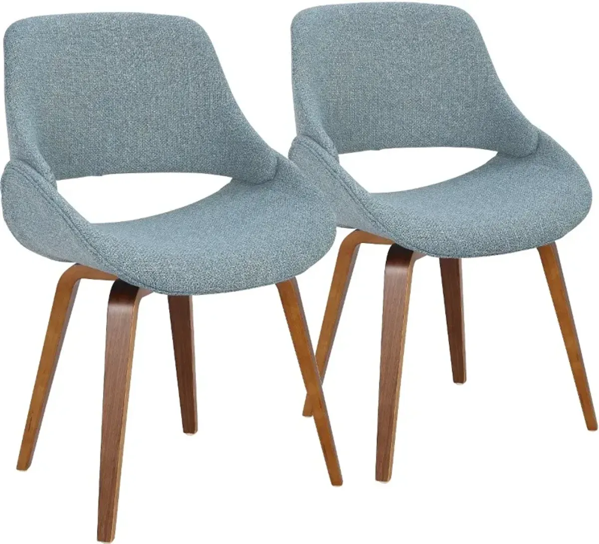 Fabrizzi Blue and Walnut Dining Room Chair (Set of 2)