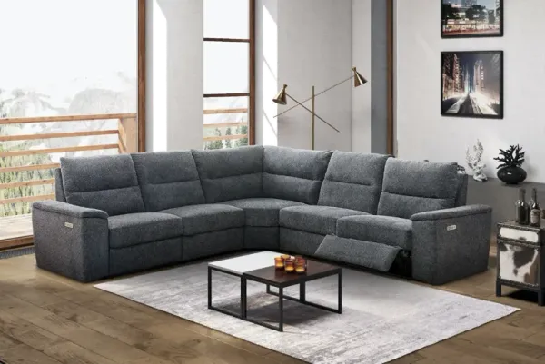 Cush Granite Gray 3 Piece Power Reclining Sectional