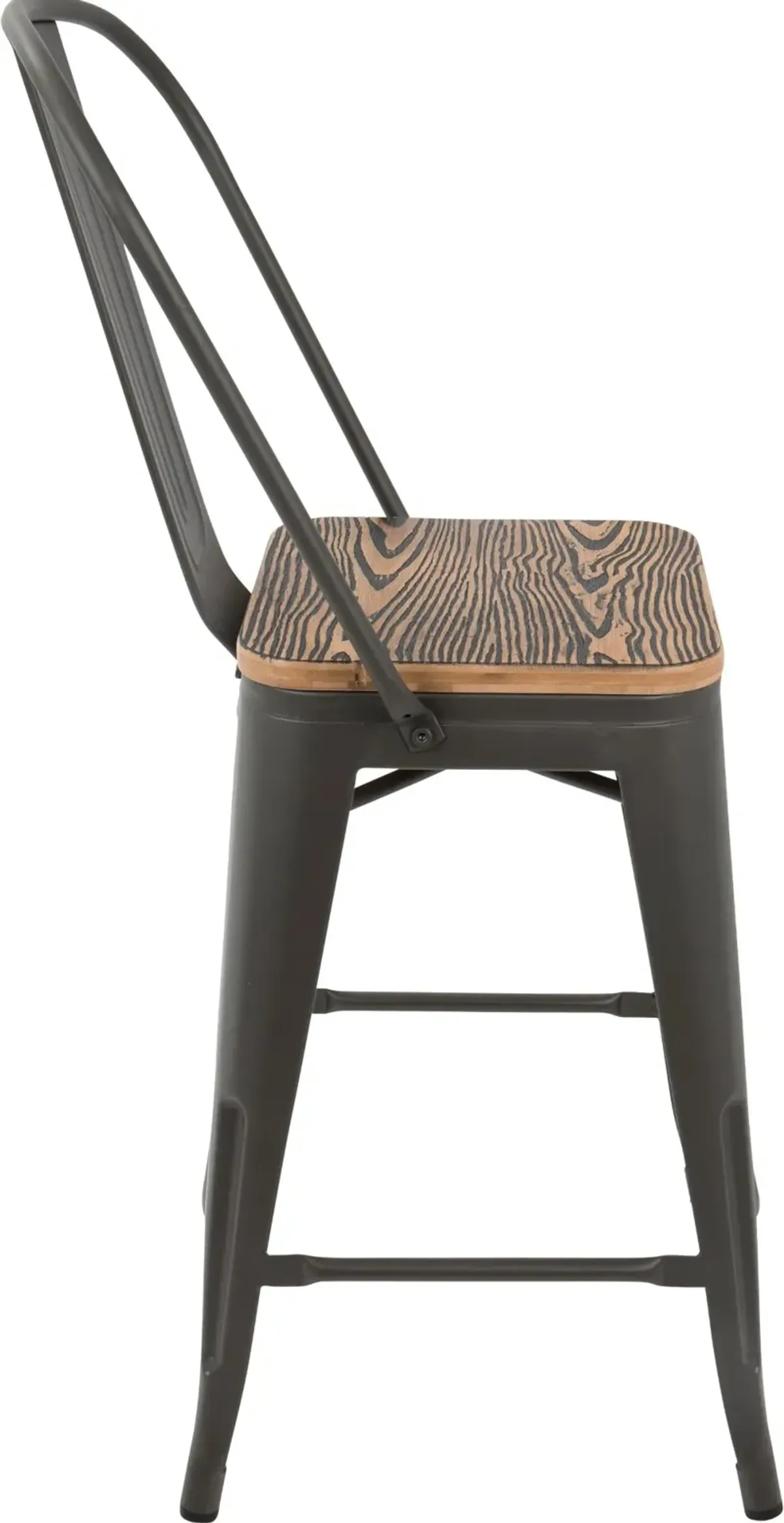 Oregon Gray and Brown Counter Height Stool, Set of 2