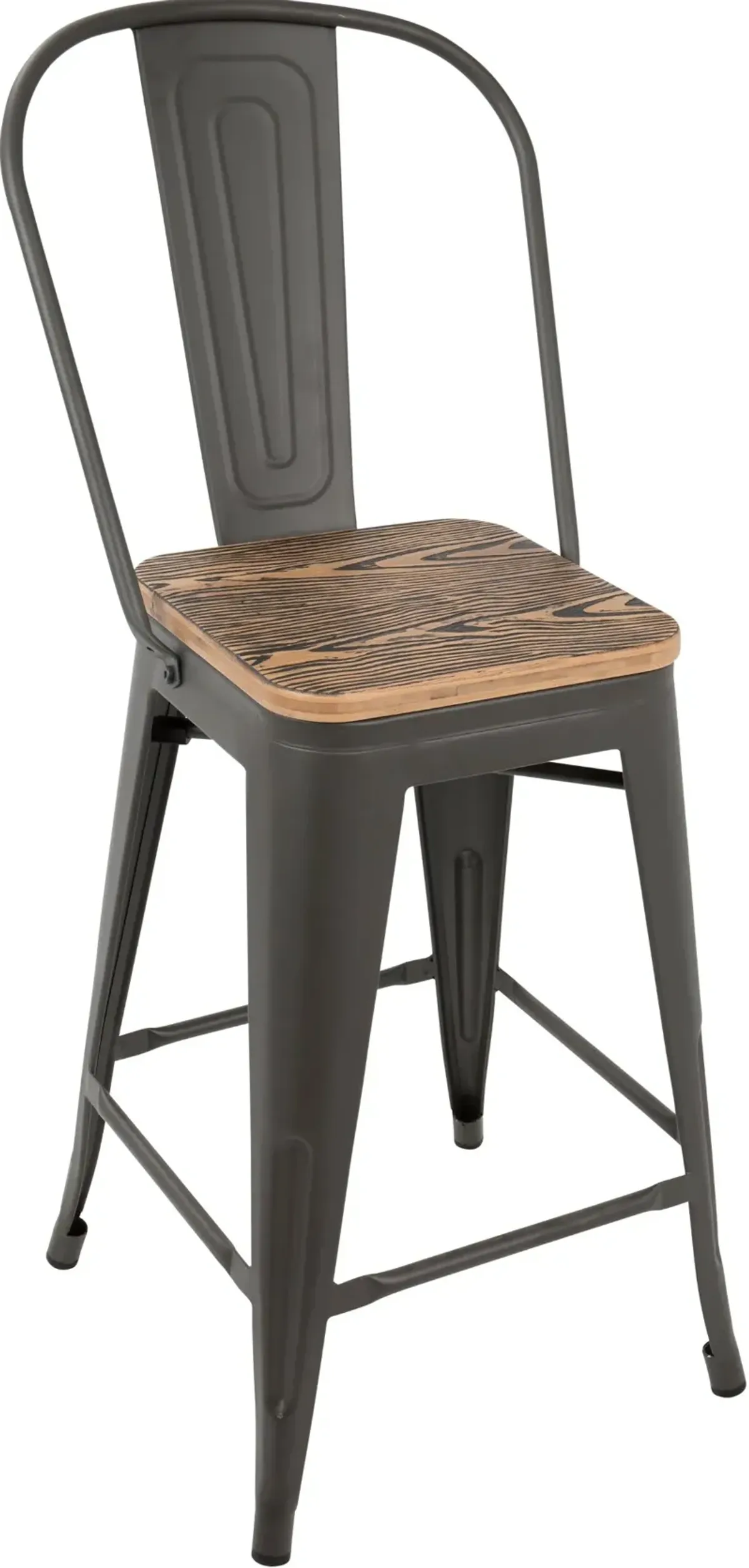 Oregon Gray and Brown Counter Height Stool, Set of 2