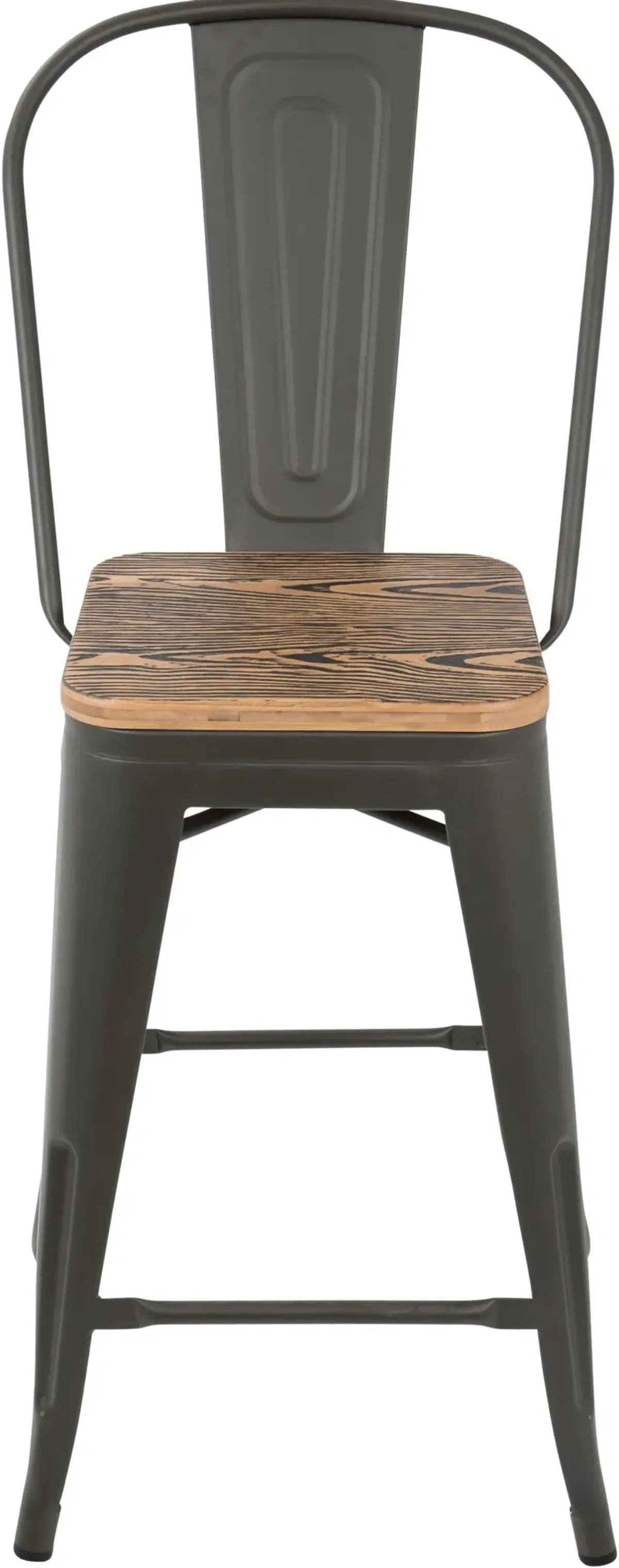 Oregon Gray and Brown Counter Height Stool, Set of 2