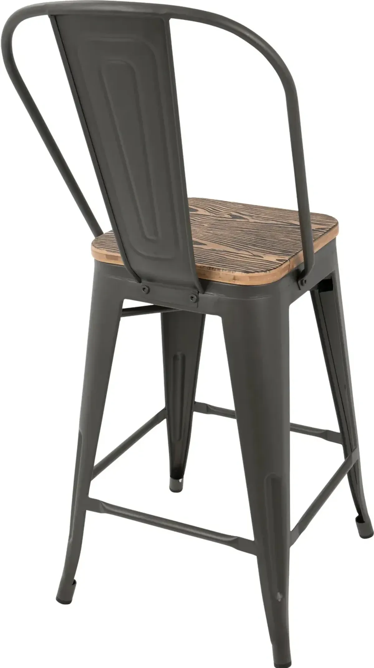 Oregon Gray and Brown Counter Height Stool, Set of 2