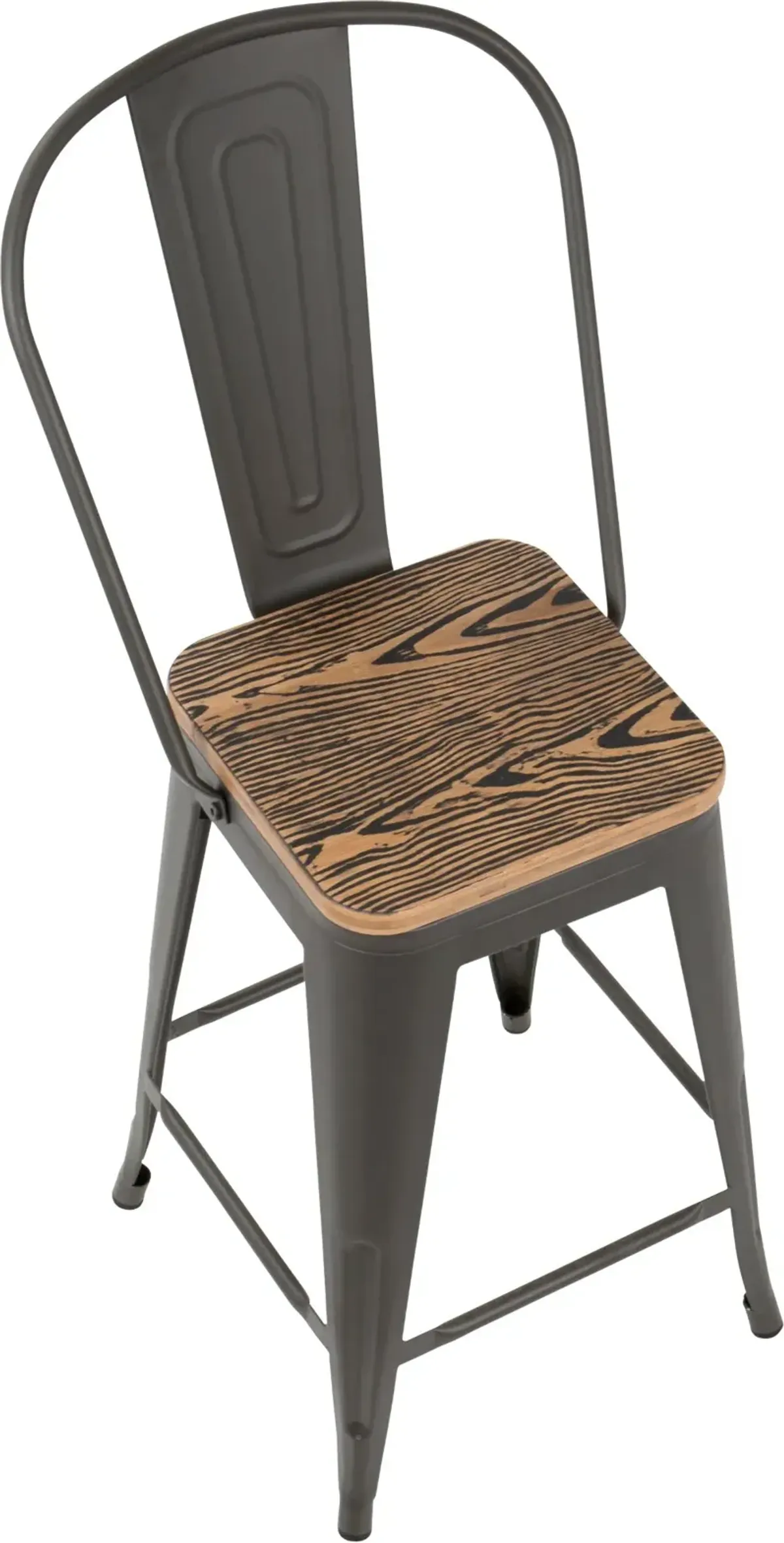 Oregon Gray and Brown Counter Height Stool, Set of 2