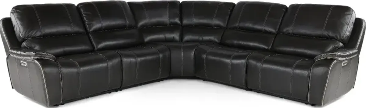 Harry Cyclone Dark Gray 5 Piece Power Reclining Sectional Sofa