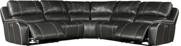 Harry Cyclone Dark Gray 5 Piece Power Reclining Sectional