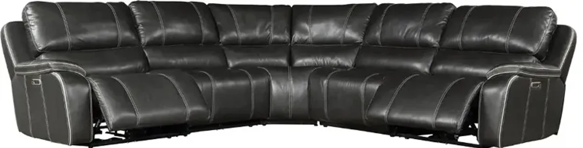 Harry Cyclone Dark Gray 5 Piece Power Reclining Sectional Sofa