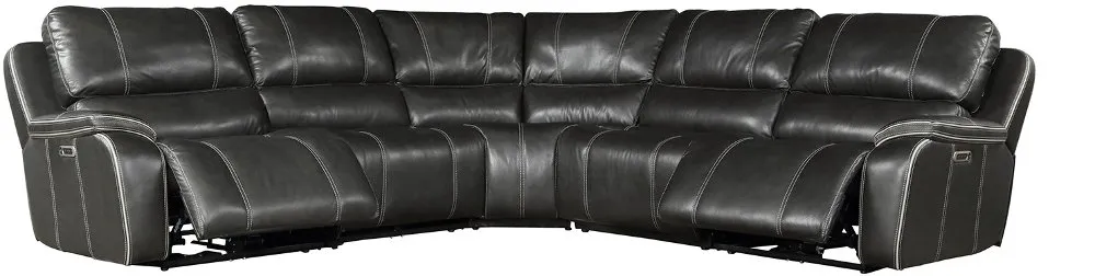 Harry Cyclone Dark Gray 5 Piece Power Reclining Sectional Sofa