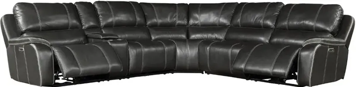 Harry Cyclone Dark Gray 6 Piece Power Reclining Sectional Sofa