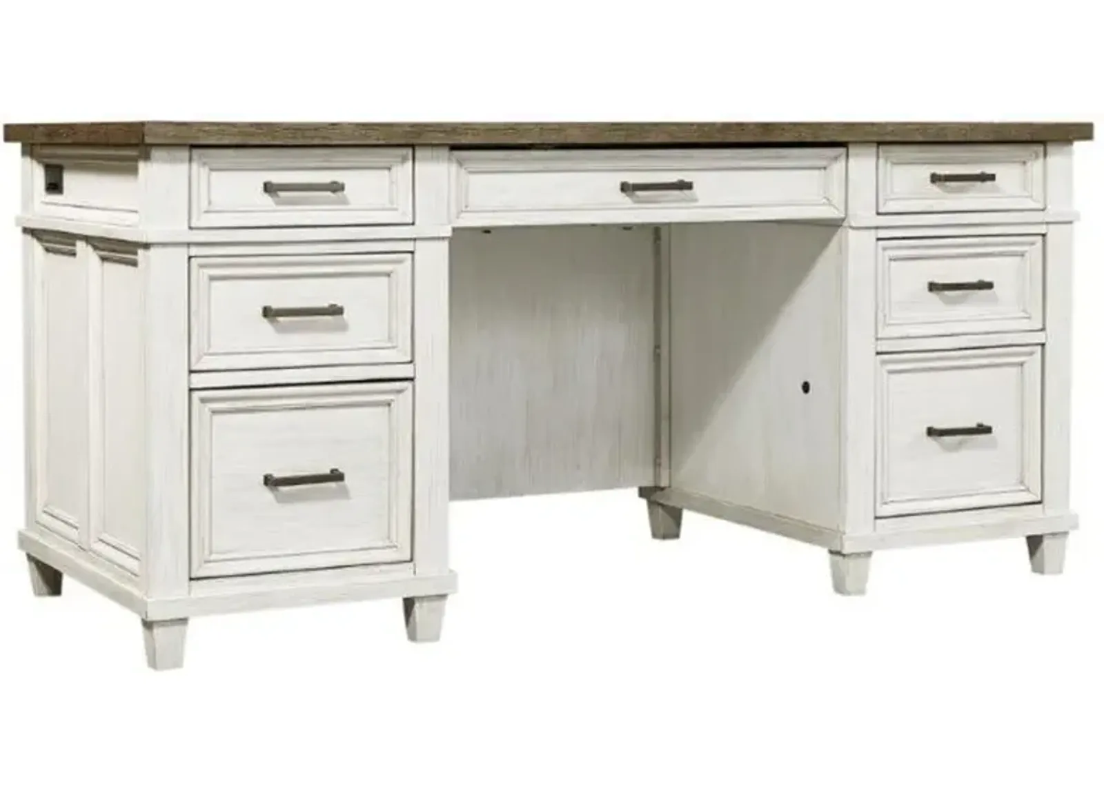 Caraway Antique White Executive Desk