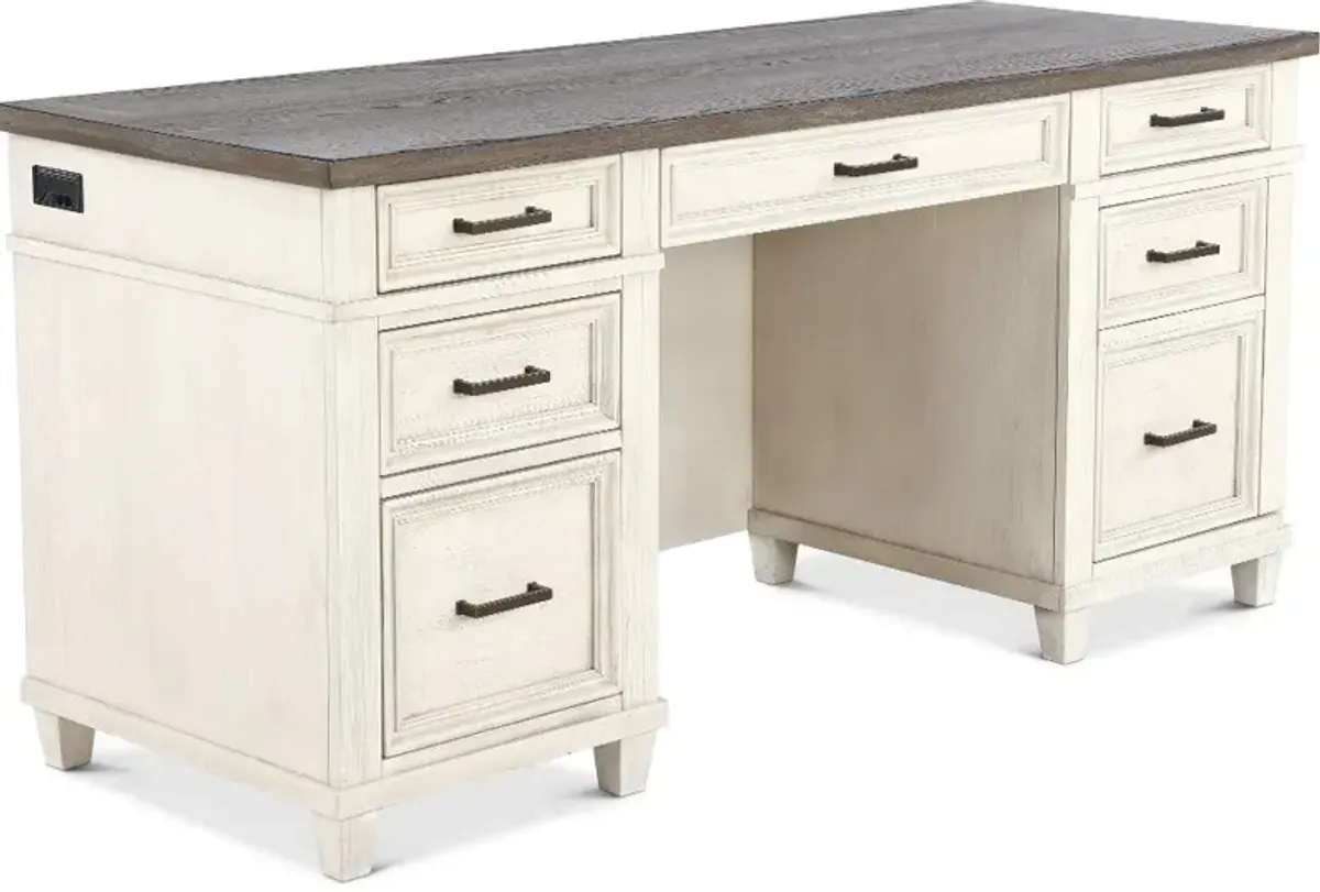 Caraway Antique White Credenza Desk