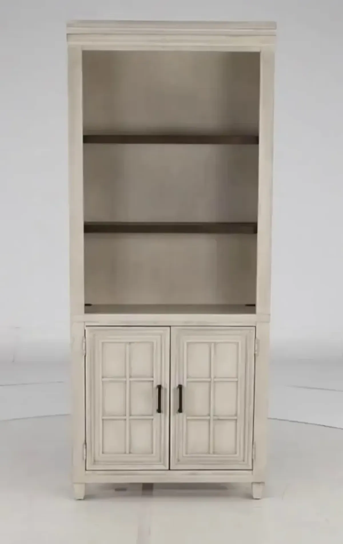 Caraway Antique White Bookcase with Doors