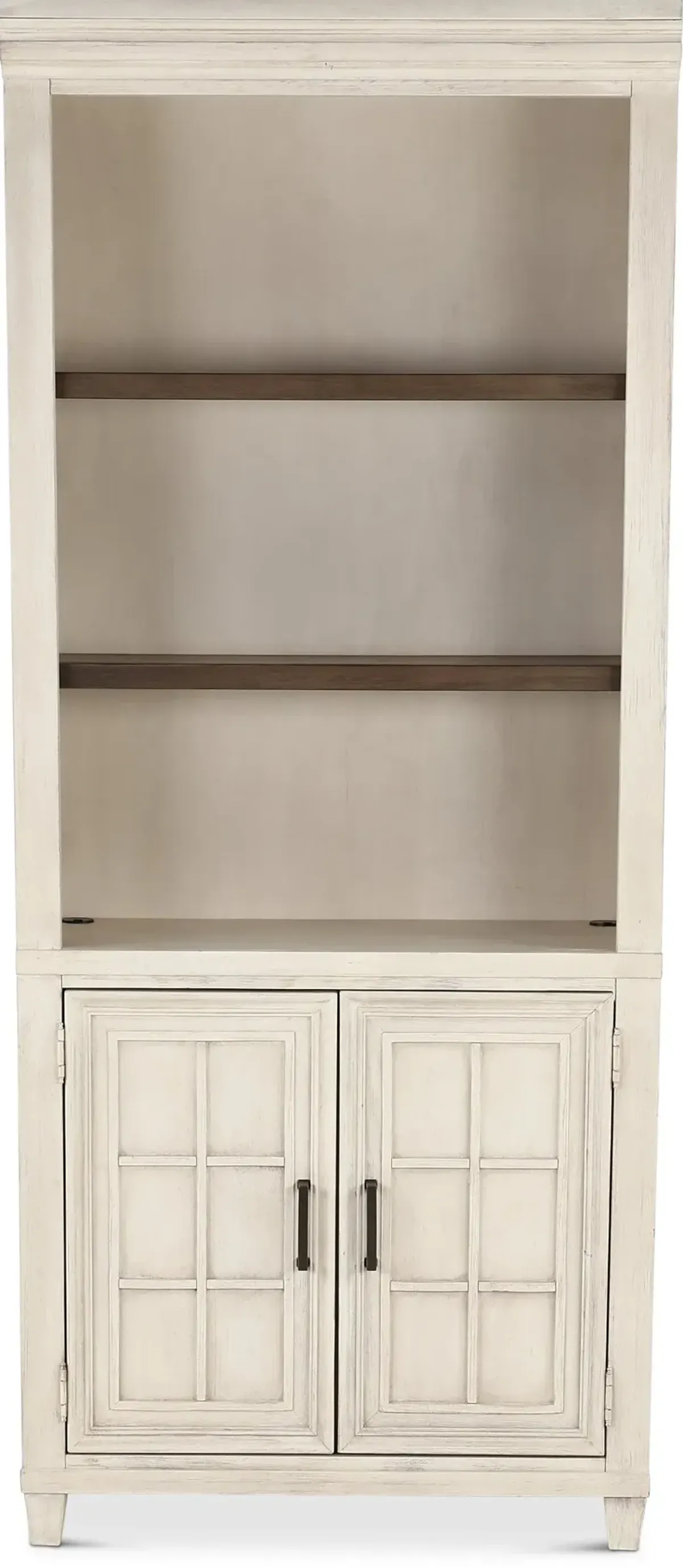 Caraway Antique White Bookcase with Doors