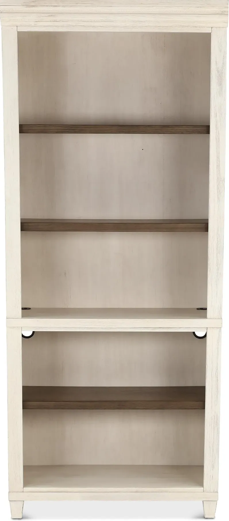 Caraway Antique White Country Bookcase with Contrasting Shelves