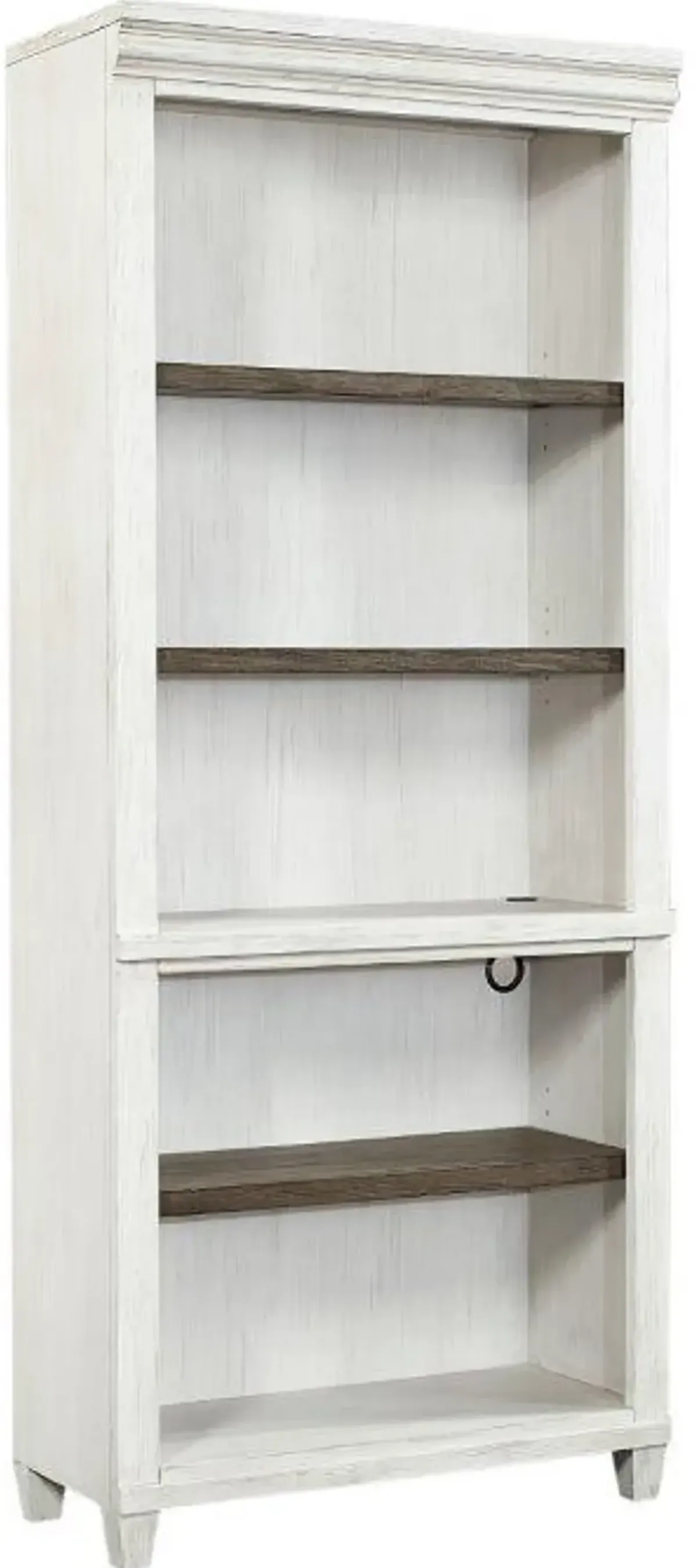 Caraway Antique White Country Bookcase with Contrasting Shelves