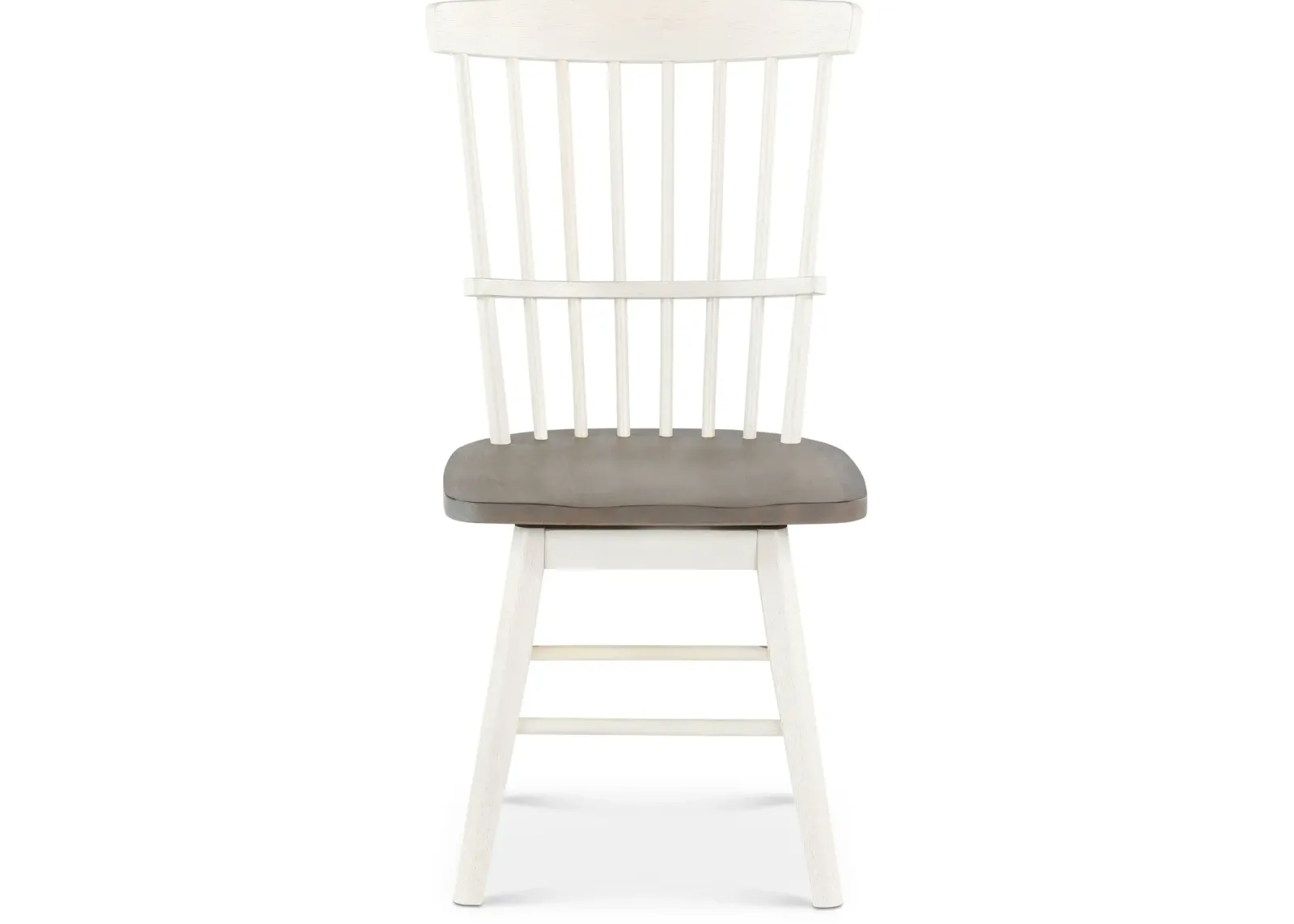 Newark White and Gray Swivel Dining Chair