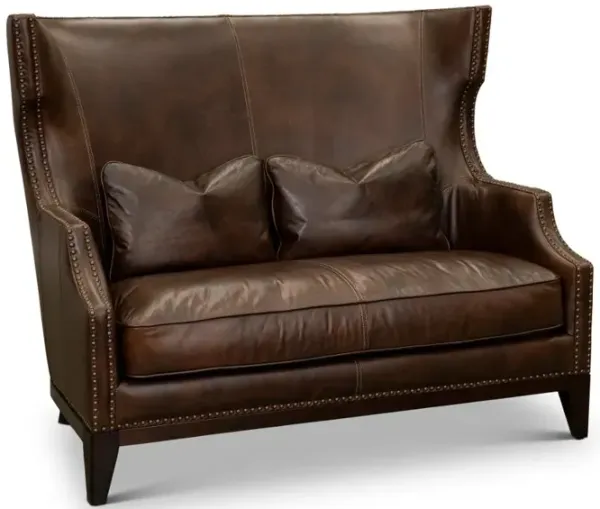 St. James Brown Leather Settee