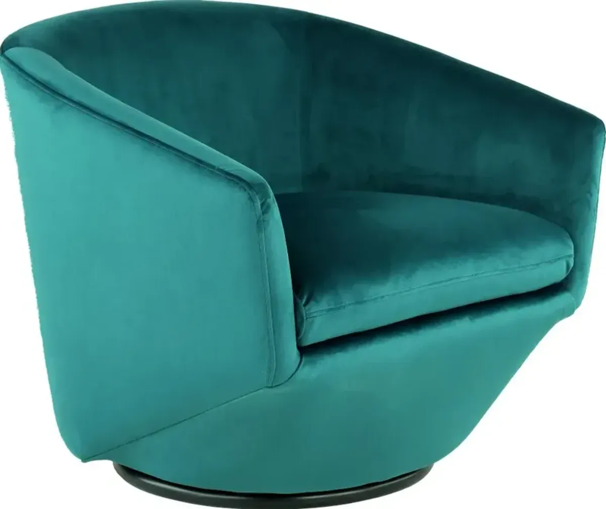 Jewel Velvet Emerald Swivel Accent Chair