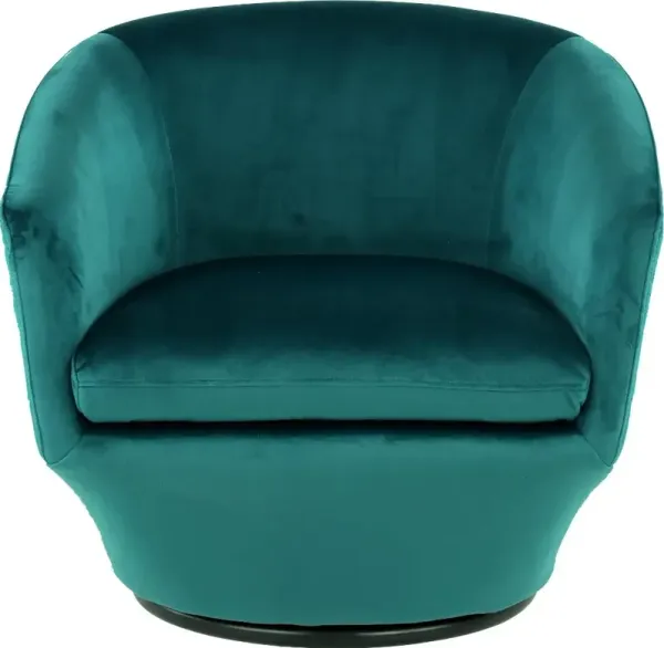 Jewel Velvet Emerald Swivel Accent Chair