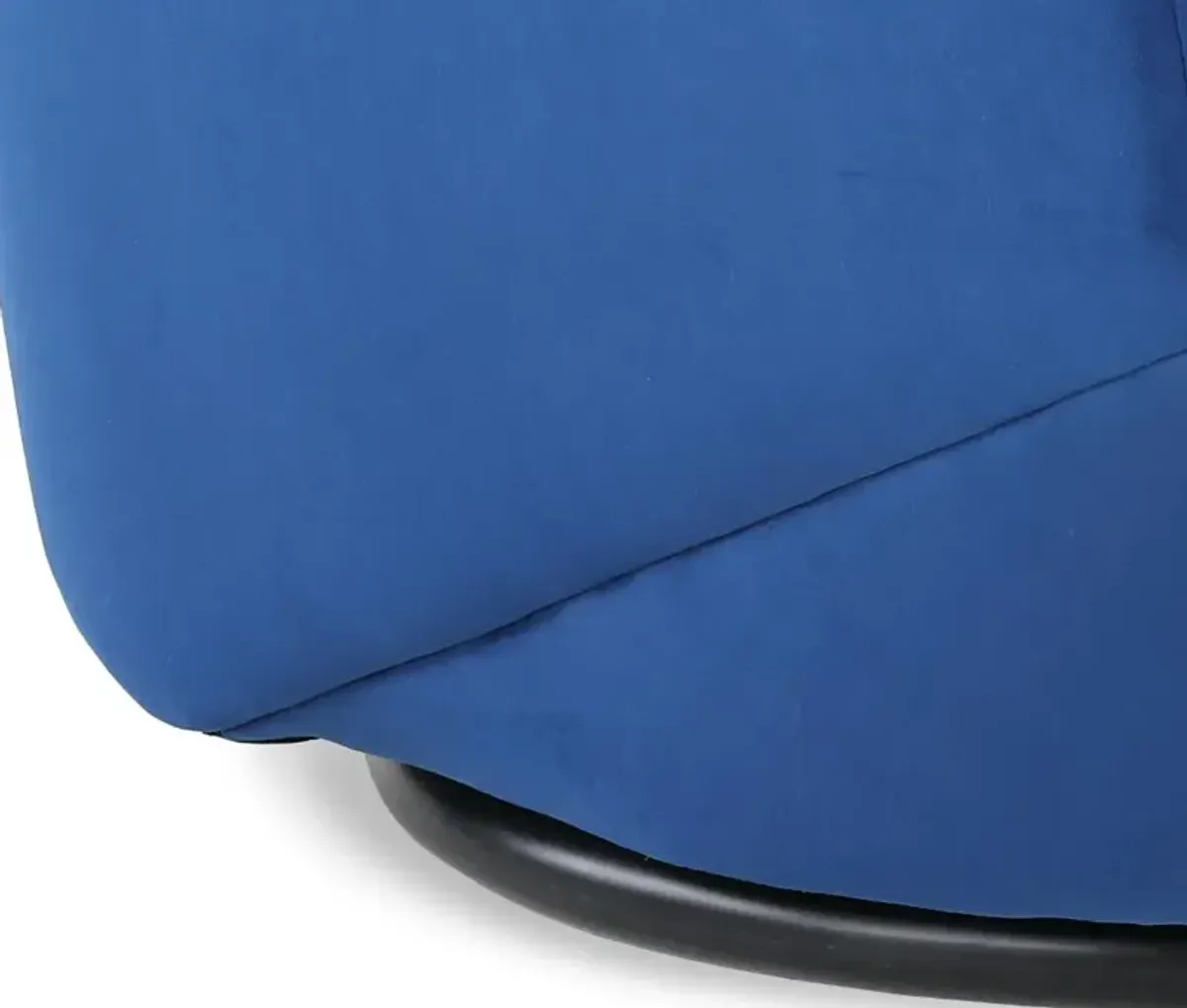 Jewel Sapphire Blue Velvet Swivel Accent Chair