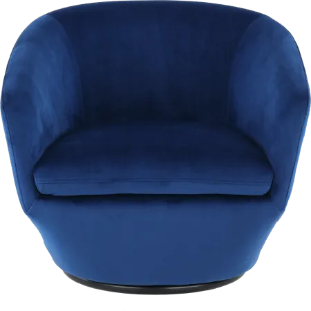 Jewel Sapphire Blue Velvet Swivel Accent Chair