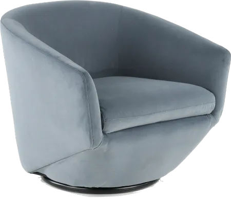Jewel Blue-Gray Slate Swivel Accent Chair