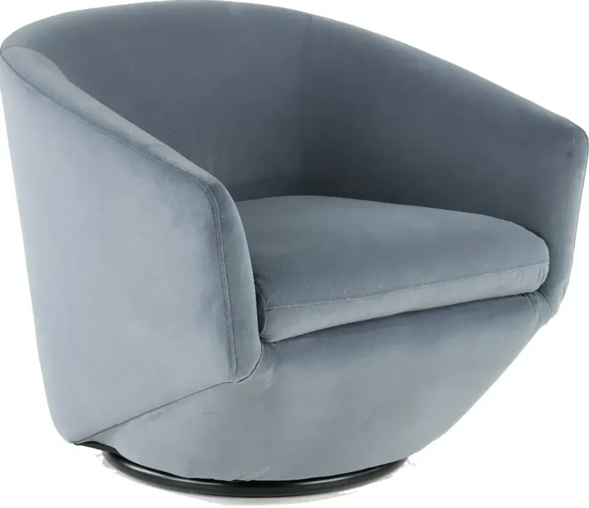 Jewel Blue-Gray Slate Swivel Accent Chair