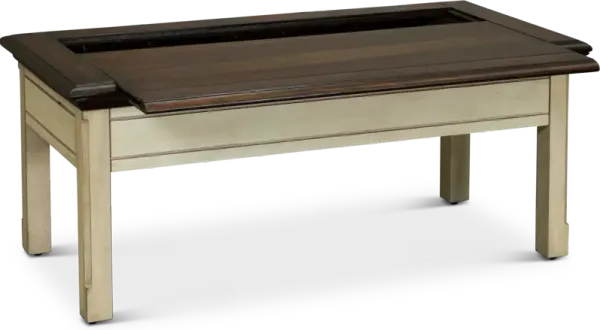 Sutter Creek Cream and Brown Slide-Top Coffee Table
