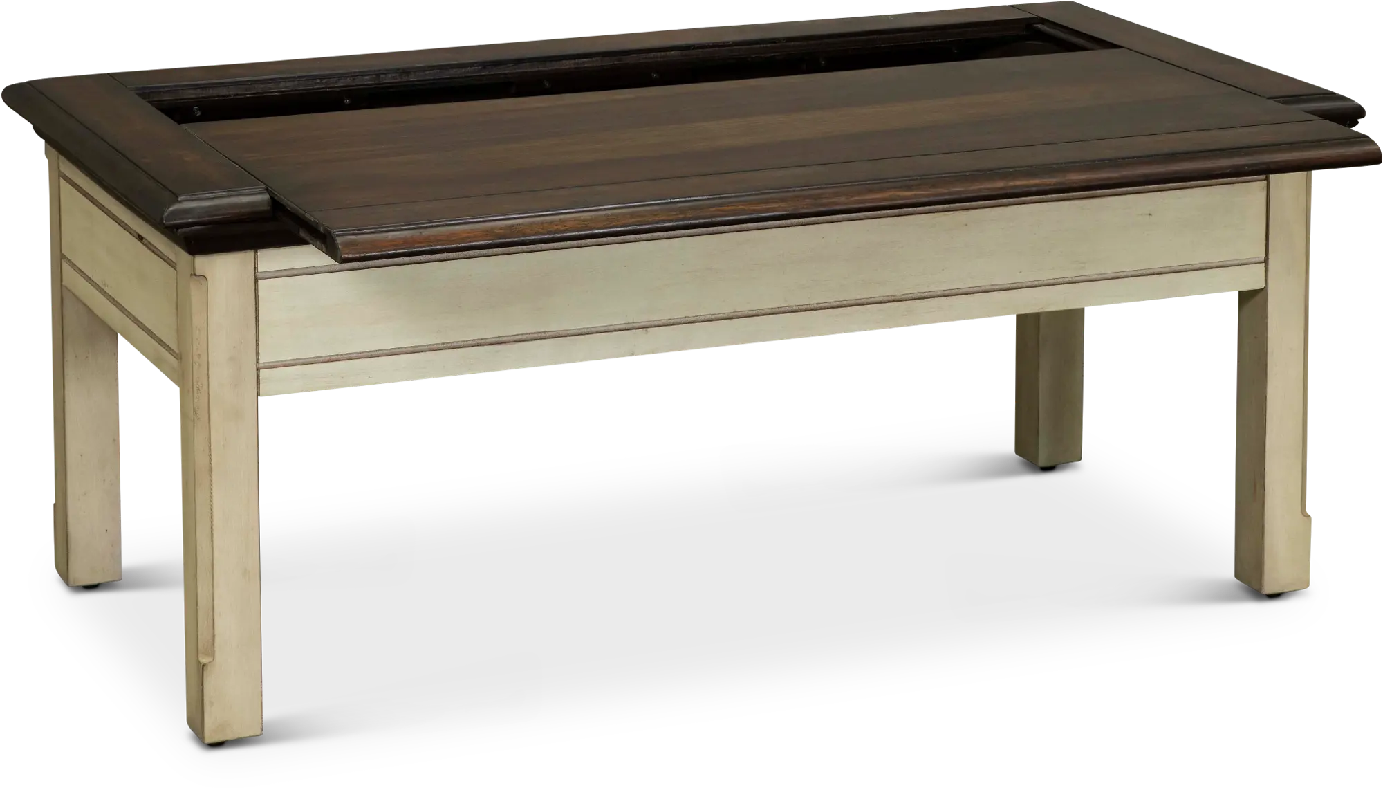 Sutter Creek Cream and Brown Slide-Top Coffee Table