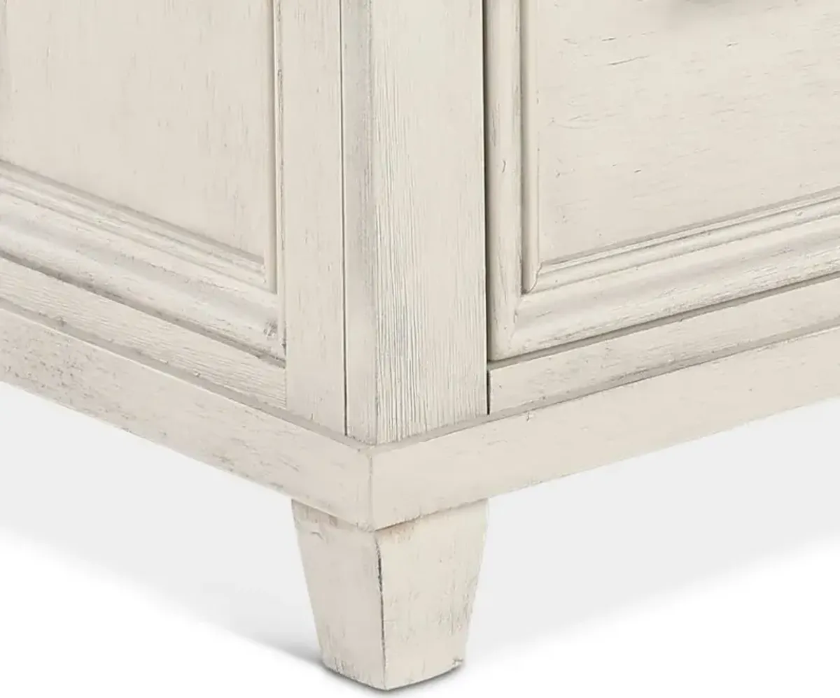 Caraway Antique White Credenza and Hutch