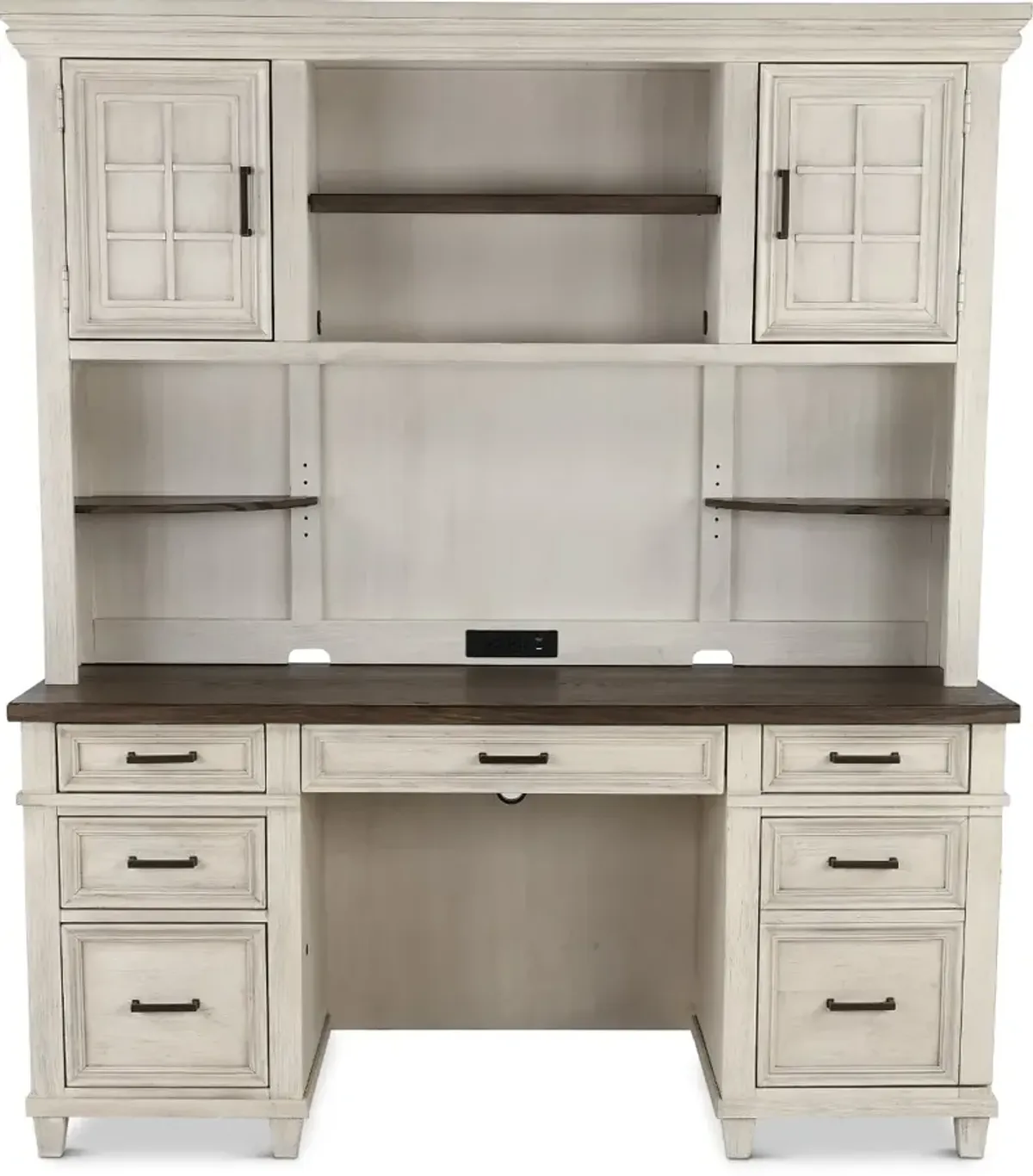 Caraway Antique White Credenza and Hutch