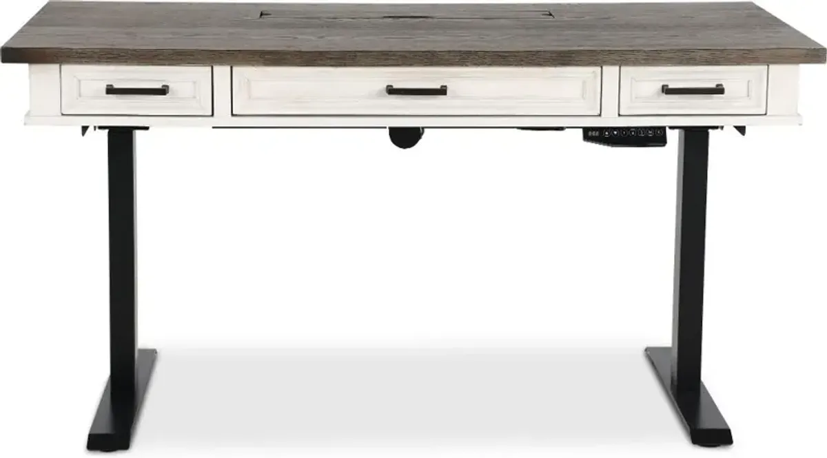 Caraway Antique White 60 inch Standing Desk