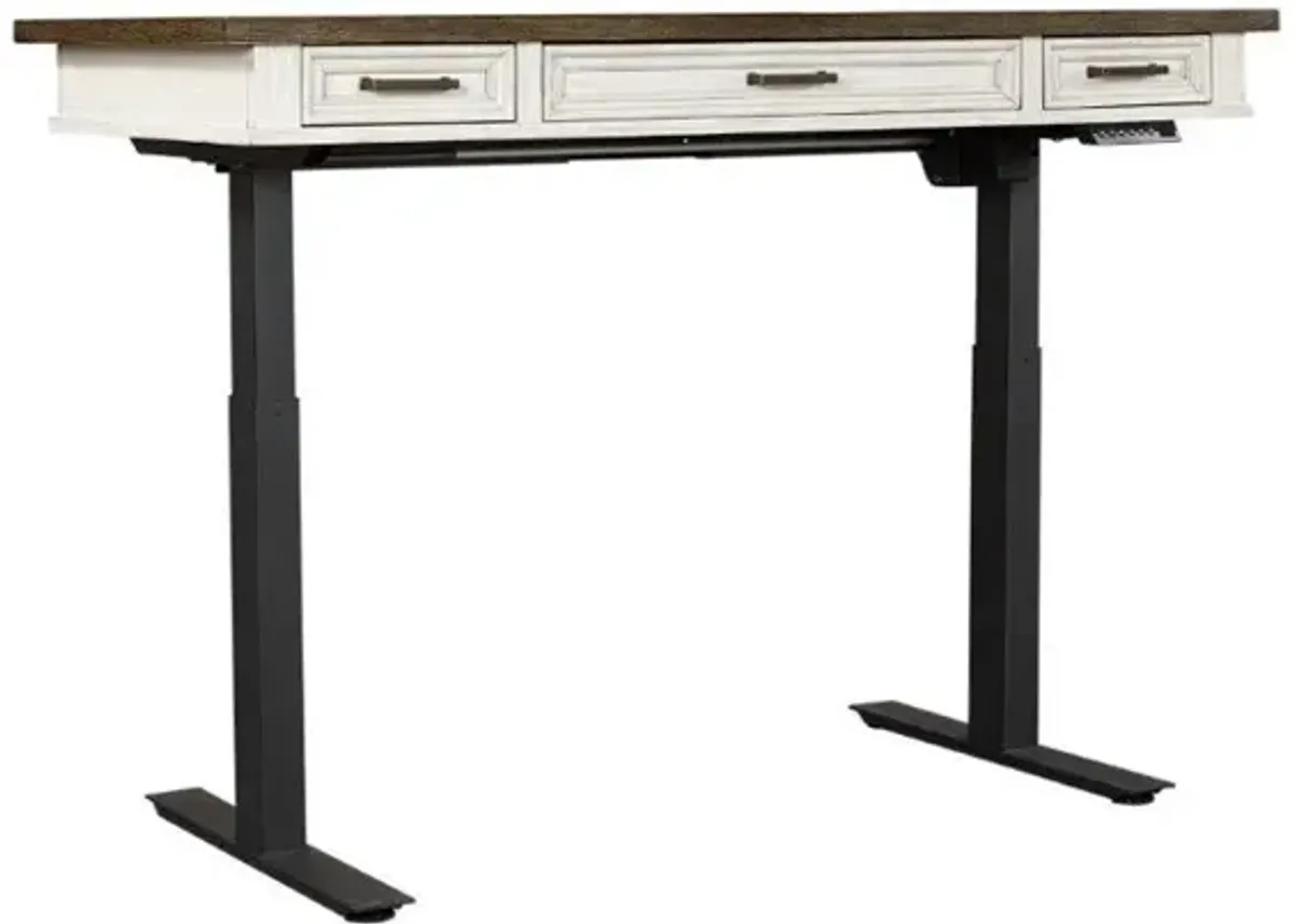 Caraway Antique White Standing Desk